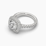 2.25 Carat Pavé Band Halo Solitaire Ring