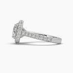 2.25 Carat Pavé Band Halo Solitaire Ring