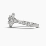 2.25 Carat Pavé Band Halo Solitaire Ring