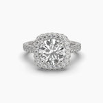 2.25 Carat Pavé Band Halo Solitaire Ring