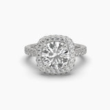 2.25 Carat Pavé Band Halo Solitaire Ring
