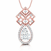 2 Carat Pear Shape Solitaire Diamond Cascade Pendant