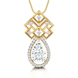 2 Carat Pear Shape Solitaire Diamond Cascade Pendant