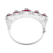 Exquisite Oval-Stone Diamond Bangle