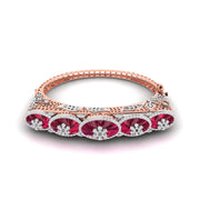 Exquisite Oval-Stone Diamond Bangle