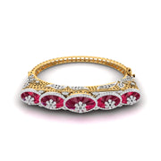 Exquisite Oval-Stone Diamond Bangle