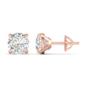 2 Carat Each Round Diamonds Studs