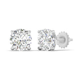 2 Carat Each Round Diamonds Studs