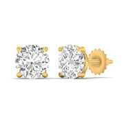 2 Carat Each Round Diamonds Studs