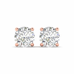 2 Carat Each Round Diamonds Studs