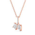 2.5 Carat Two Stone Diamond Gold Pendant