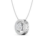 2 Carat Center Diamond Halo Pendant