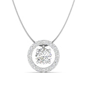 2 Carat Center Diamond Halo Pendant