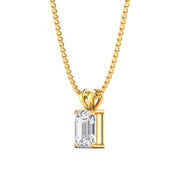 2 Carat Emerald Diamond Gold Pendant