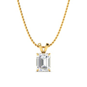 2 Carat Emerald Diamond Gold Pendant