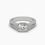 2 Carat Solitaire Diamond Cushioned Comfort Ring