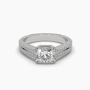 2 Carat Solitaire Diamond Cushioned Comfort Ring