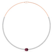 Emerald Center Solitaire Diamond Necklace