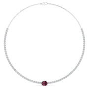 Emerald Center Solitaire Diamond Necklace