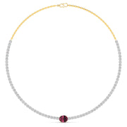 Emerald Center Solitaire Diamond Necklace