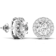 3.5 Carat Each Round Solitaire Diamonds Earring