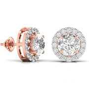 3.5 Carat Each Round Solitaire Diamonds Earring