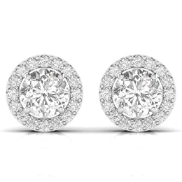 3.5 Carat Each Round Solitaire Diamonds Earring