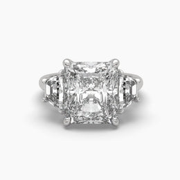 3.5 Carat Solitaire Diamond Emerald Empress Ring