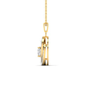 2 Carat Diamond Halo Gold Pendant