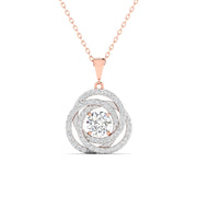 2 Carat Diamond Halo Gold Pendant