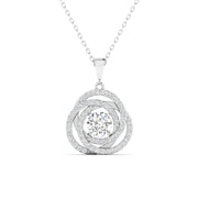 2 Carat Diamond Halo Gold Pendant