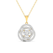 2 Carat Diamond Halo Gold Pendant