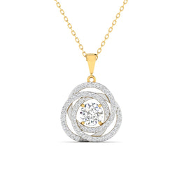 2 Carat Diamond Halo Gold Pendant
