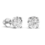 2.5 Carat Each Double Prong  Round Shape Studs