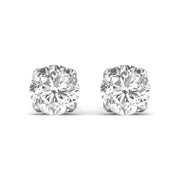 2.5 Carat Each Double Prong  Round Shape Studs