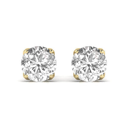 2.5 Carat Each Double Prong  Round Shape Studs
