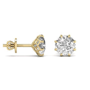 3 Carat Each Solitaire Round Diamond Earring