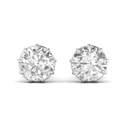 2.5 Carat Each Round Solitaire Diamond Earring