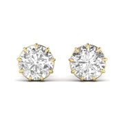 6 Carat Solitaire Round Diamond  Earrings