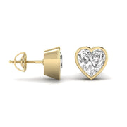 2.5 Carats Heart Shape Solitaire Diamond Earrings