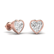 2.5 Carats Heart Shape Solitaire Diamond Earrings