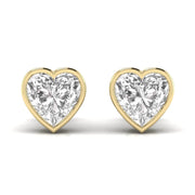 2.5 Carats Heart Shape Solitaire Diamond Earrings