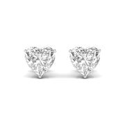 3 Carat Each Heart Shape Solitaire Diamond Earrings
