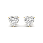 3 Carat Each Heart Shape Solitaire Diamond Earrings
