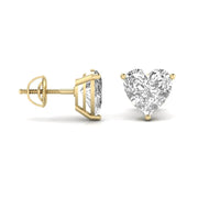 3 Carat Each Heart Shape Solitaire Diamond Earring