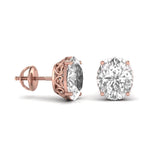2.5 Carat Oval Shape Solitaire Diamond Earrings