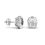 3 Carat Each Oval Shape Solitaire Diamond Studs