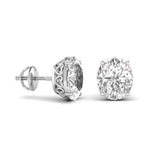 2.5 Carat Oval Shape Solitaire Diamond Earrings
