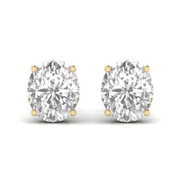 2.5 Carat Oval Shape Solitaire Diamond Earrings