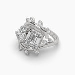 Toi Et Moi (Pear & Emerald) Solitaire Vine Diamond Ring